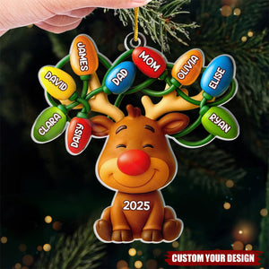 Personalized Christmas Birthday Acrylic Ornament Gifts For Mom, Dad, Kids - Our Reindeer Crew