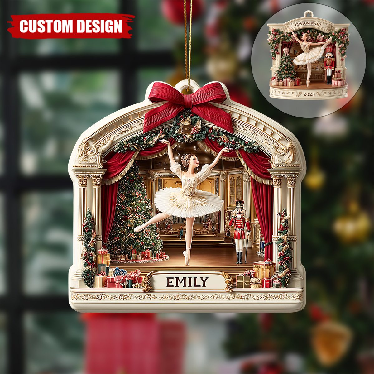 Personalized Nutcracker Ballet Christmas Ornament – Ballerina Stage  Decor
