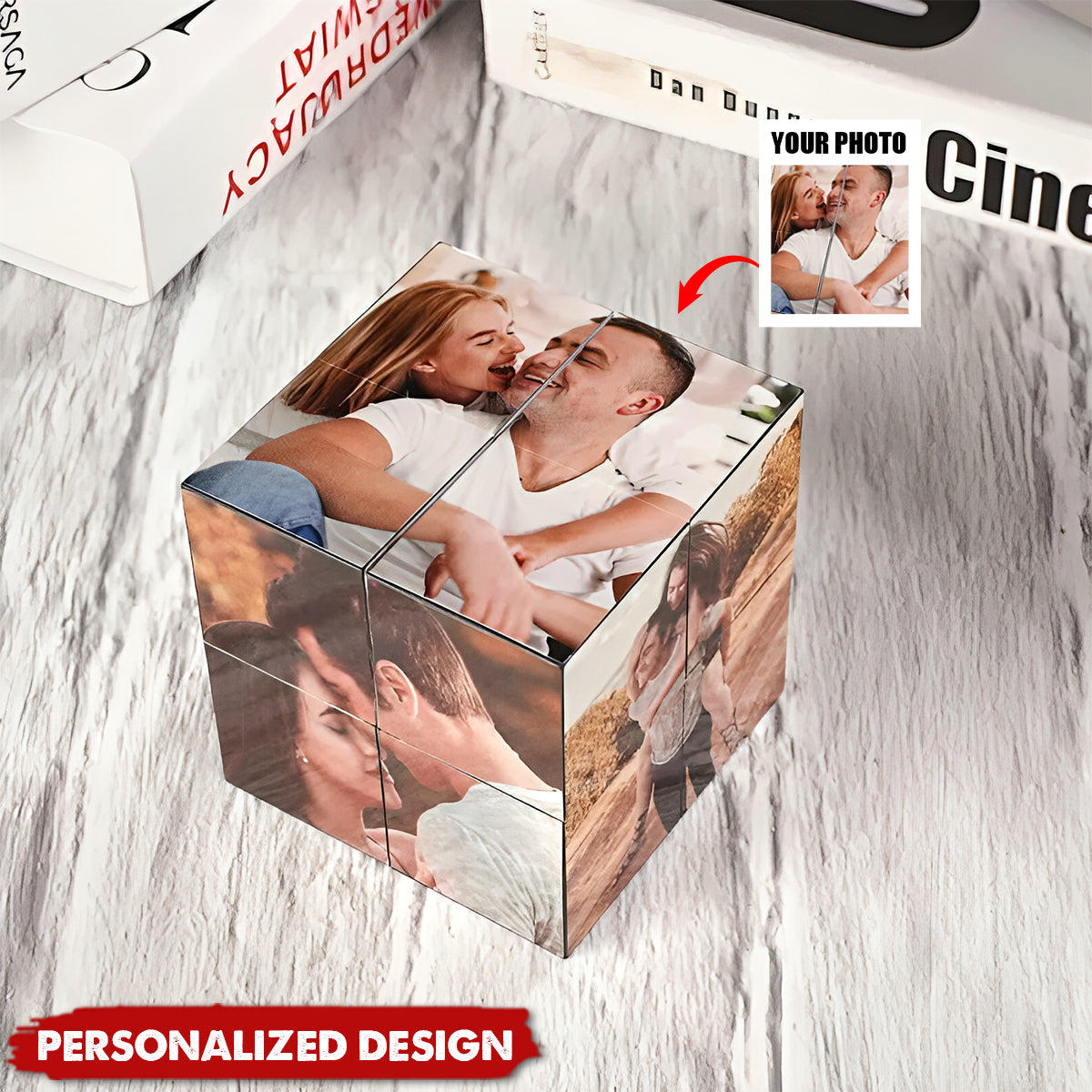 Personalized Eternal Love Custom Photo Cube-Wedding/Anniversary  Gift