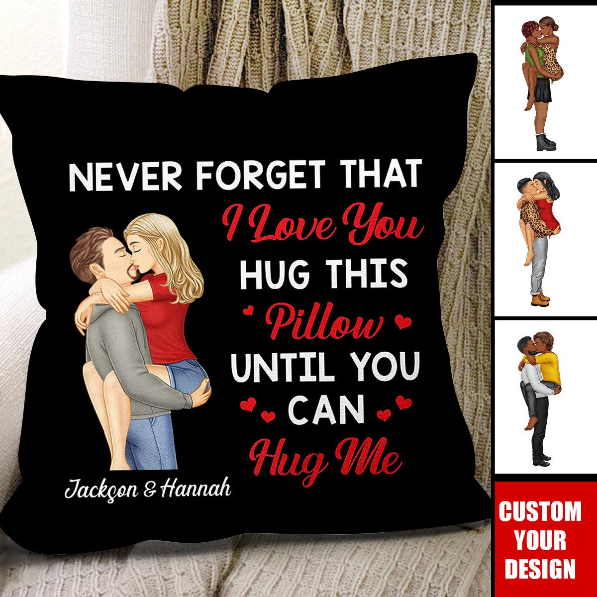 Hug This Pillow Until You Can Hug Me Couples - Personalized Pillow - Anniversary Gift For Husband,Wife