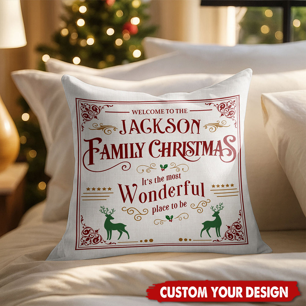 Welcome To The Family Christmas, Personalized Custom Pillow, Gift For Family Members