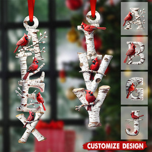 Memorial Cardinal - Personalized Your Name Letter Ornament - Gift For Heaven