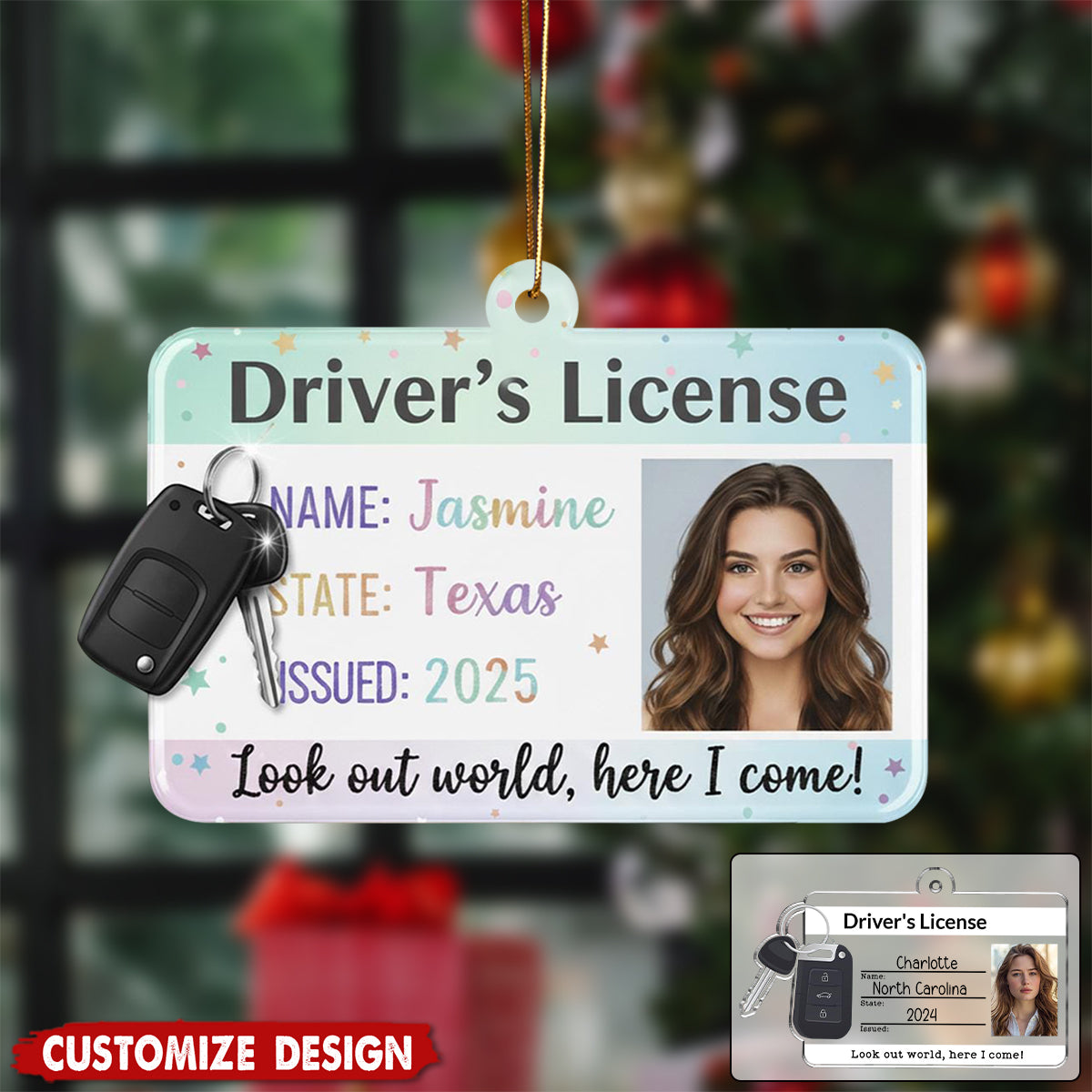 Personalized New Driver Ornament 2025, Drivers License Ornament, Gift for New Driver, Driving Ornament, Drivers Permit Christmas Ornament