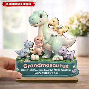 Personalized Mamasaurus More Awesome Wooden Plaque-Sentimental Mother's Day Gift for Mom, Wife