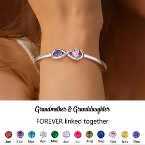 Personalized Grandmother & Granddaughter Infinity Dual Birthstone Bracelet