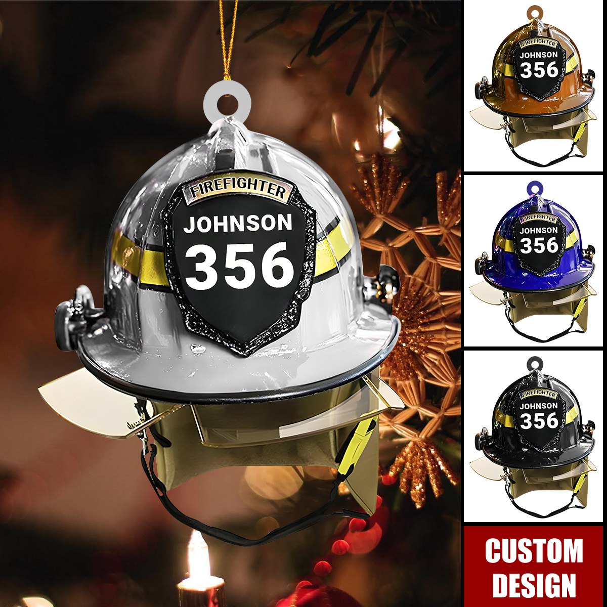 Personalized Firefighter Helmet Ornament - Fireman Gift, Firefighter Gift For Dad