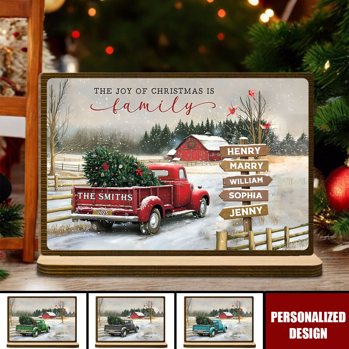 Personalized Family Farm Christmas Truck Plaque-Gifts For Truck Lover