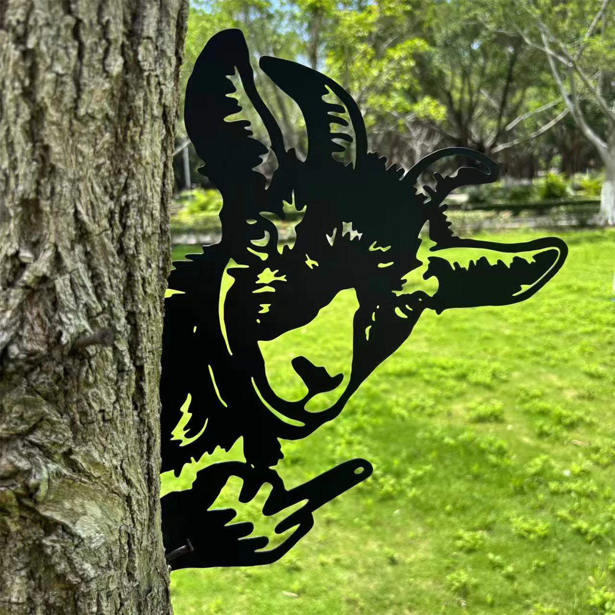 Goat Middle Finger Metal Decoration - Versatile Mountable Wall Art