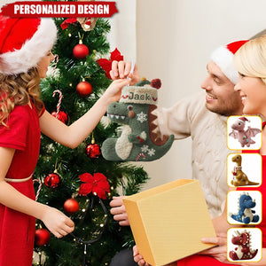 Dinomas-Personalized Kid Shaped Christmas Stocking