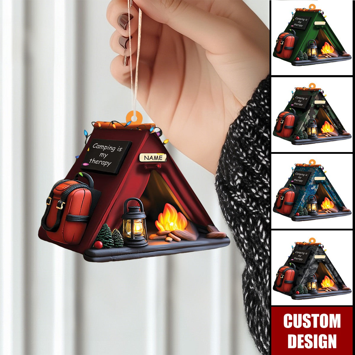 Personalized Camping Ornament Gift for Camping Lover