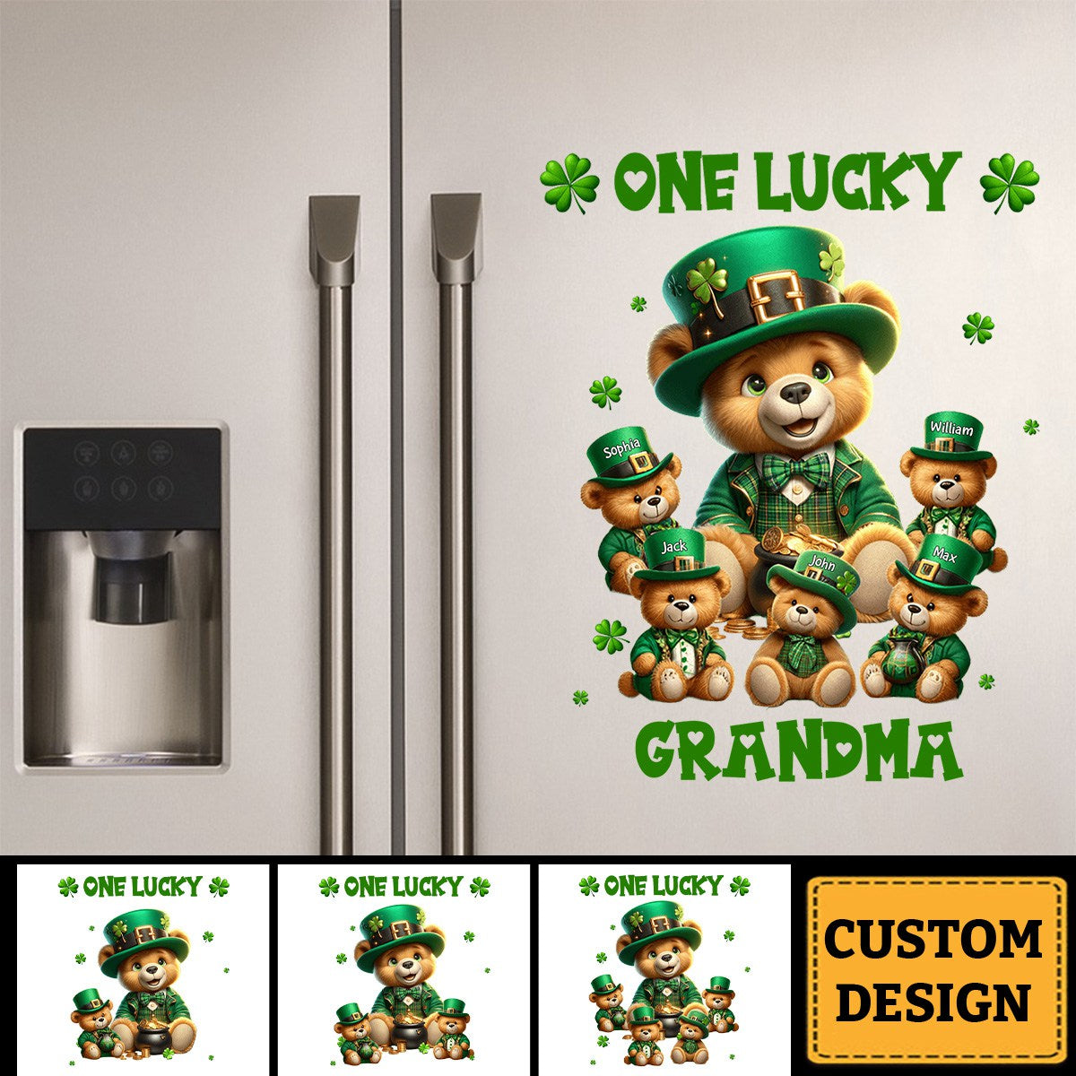 Saint Patrick Day - Personalized Bear Grandma Sticker Decal