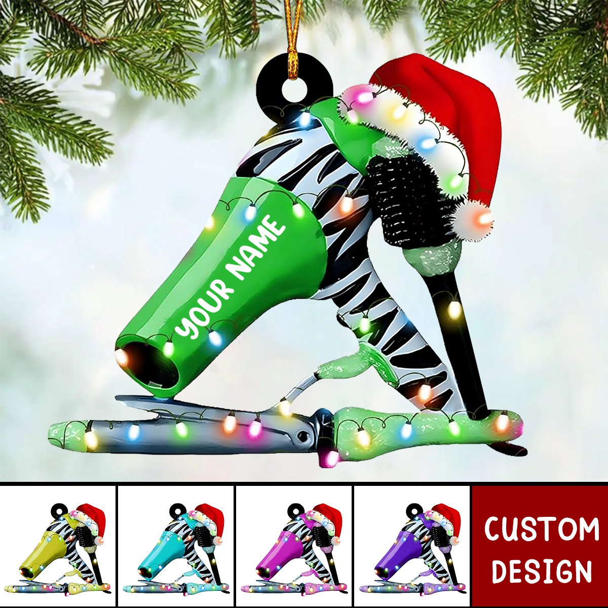Personalized Dryer Acrylic Christmas Ornament Gift For Hairdresse