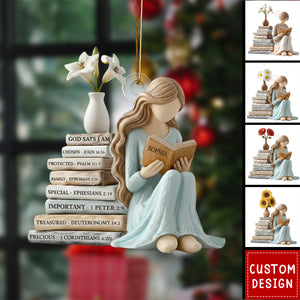 Personalized God Says I Am Christian Ornament with Bible Verse - Gift For Book Lover