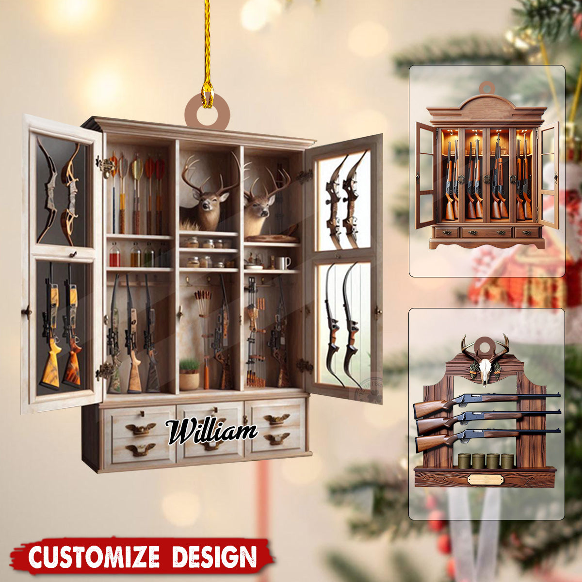 Personalized Gun Shelf Christmas Ornament-2024 New Release