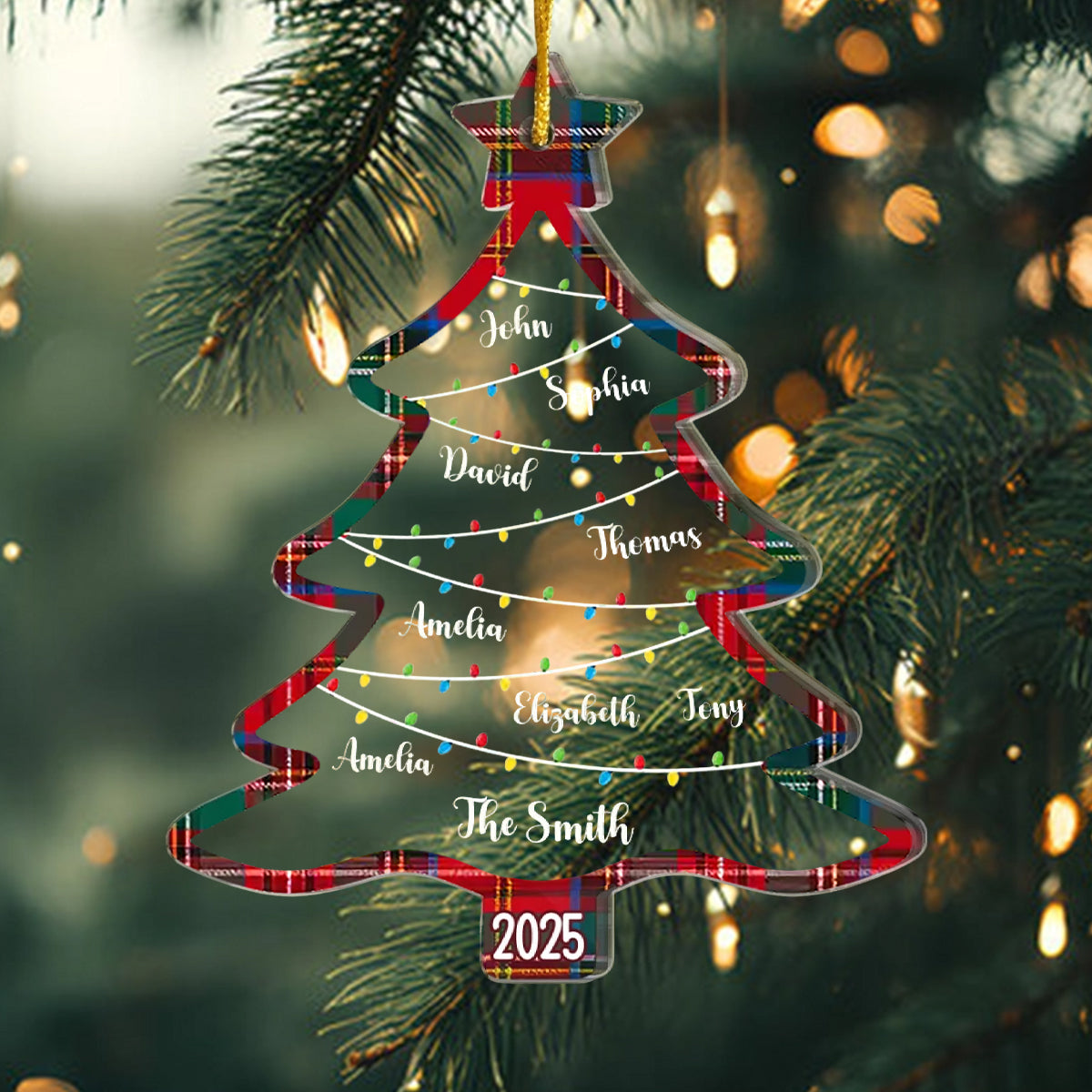 2025 New Releases Family Personalized Acrylic Ornament - Christmas Gift For Family Members