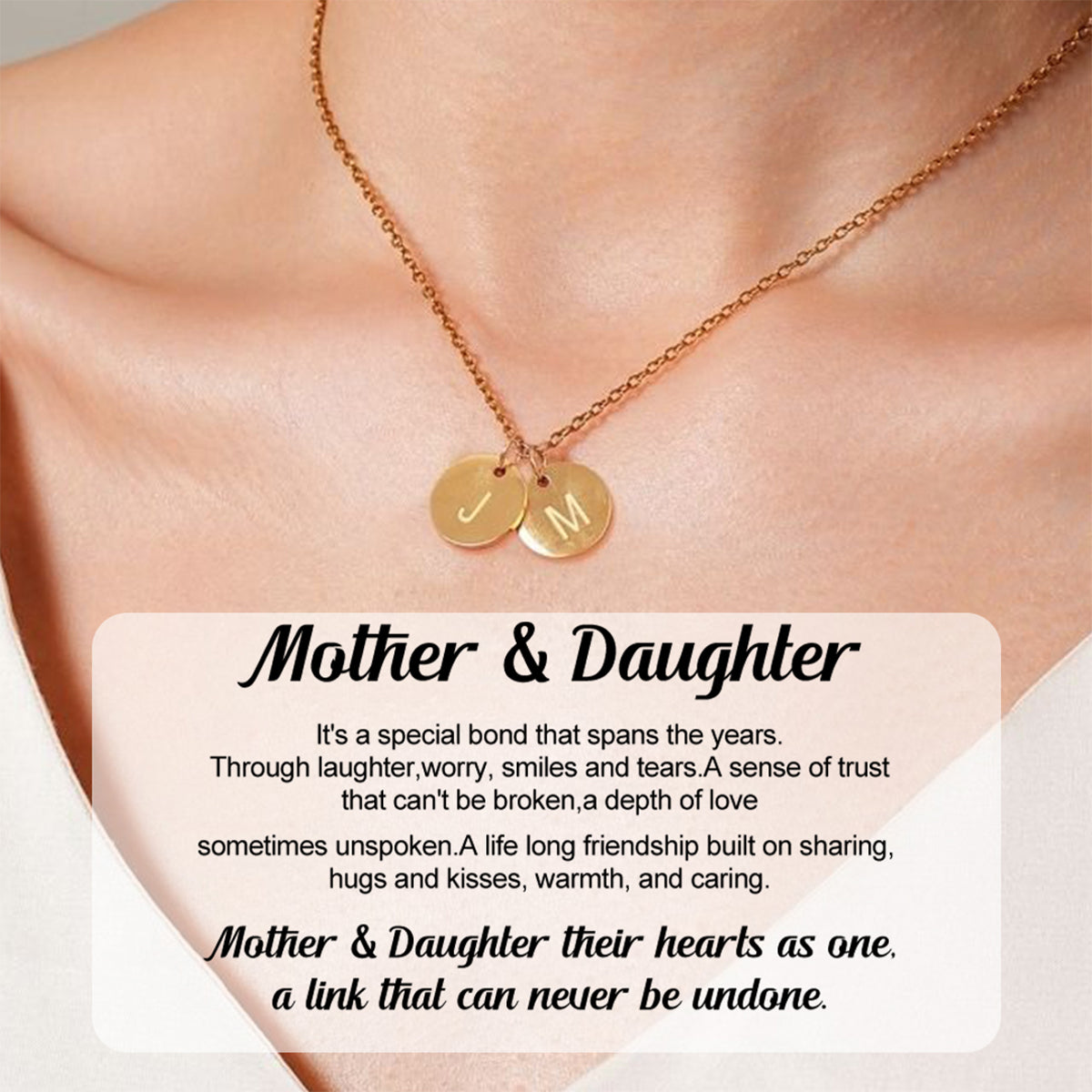 Custom Mother & Daughter Initial Disc Necklace