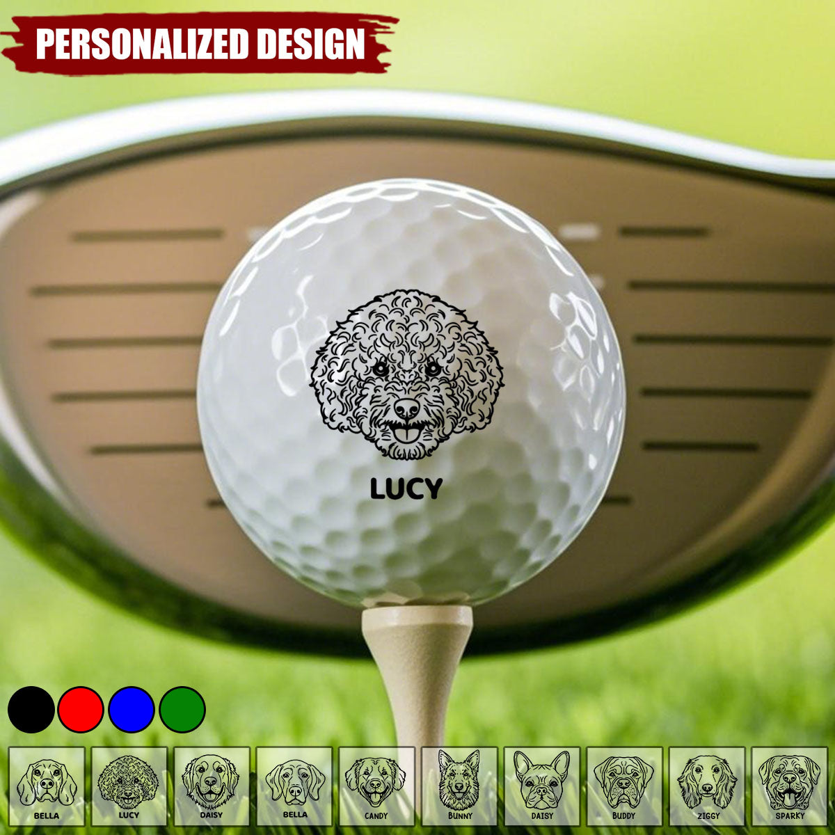 Dogs Make Me Happy-Personalized Golf Ball Stamp With Metal Storage Box