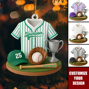 Baseball Keepsake - Personalized Kid Baseball Player Ornament