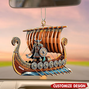 Personalized Viking Ship Car Ornament - Gift For History Enthusiasts