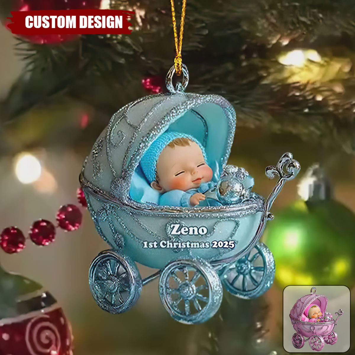 Baby 1st Christmas - Personalized Family Ornament