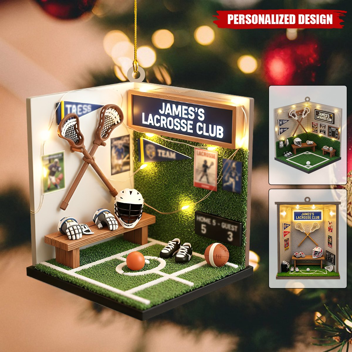Personalized Lacrosse Christmas Ornament-Gift for Lacrosse Player