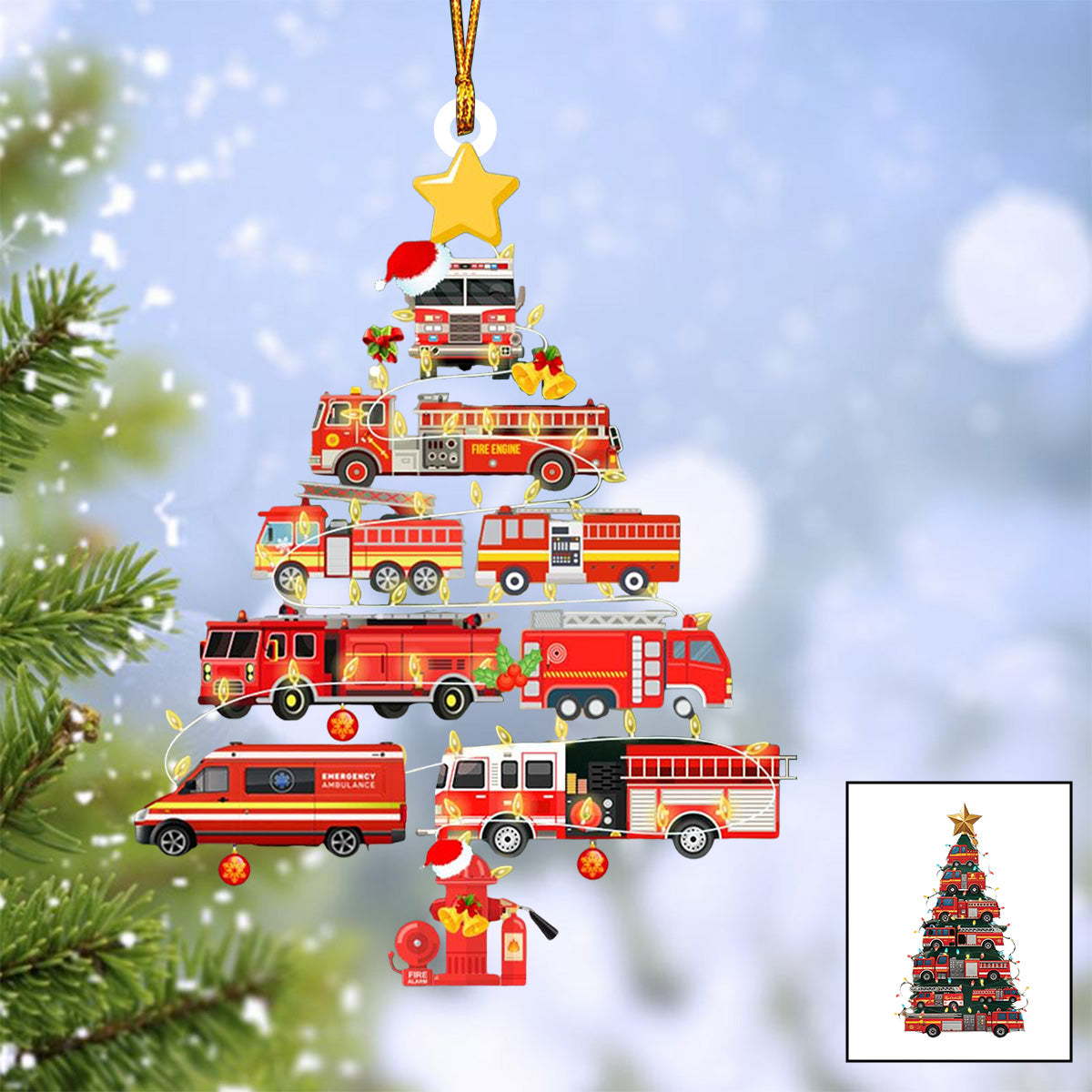 Firefighter Trucks Christmas Tree Ornament-Gift For firefighters-2024 New Release