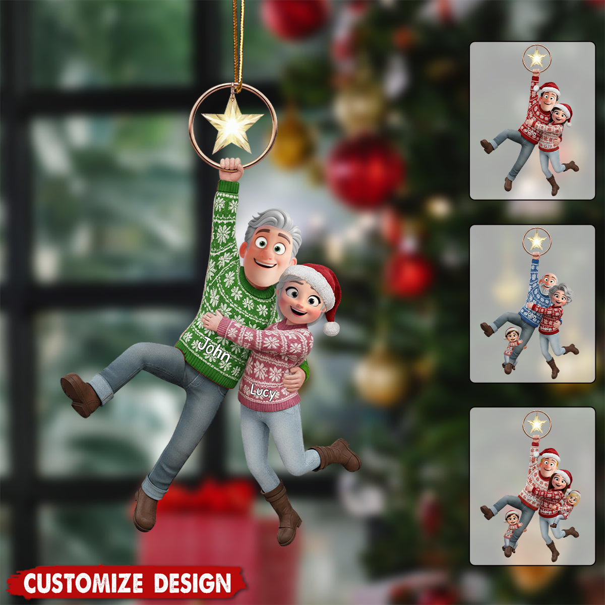Fun Hanging Couple Ornament - Personalized Gifts For Couple