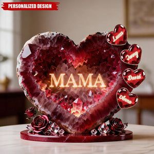 personalized Heart-shaped acrylic plaque-gift for mom