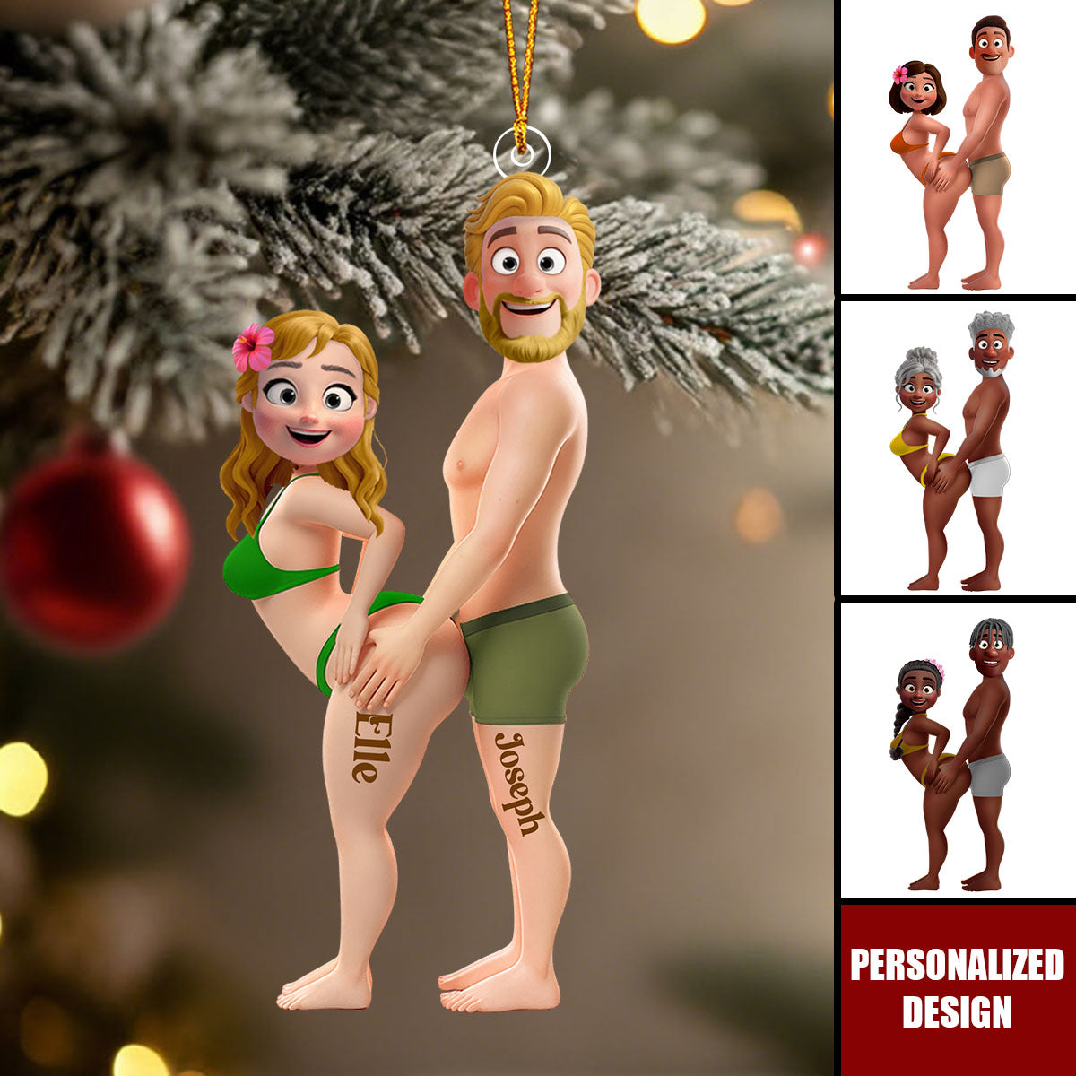 Personalized Playful Couple Acrylic Ornament-Gift For Couples