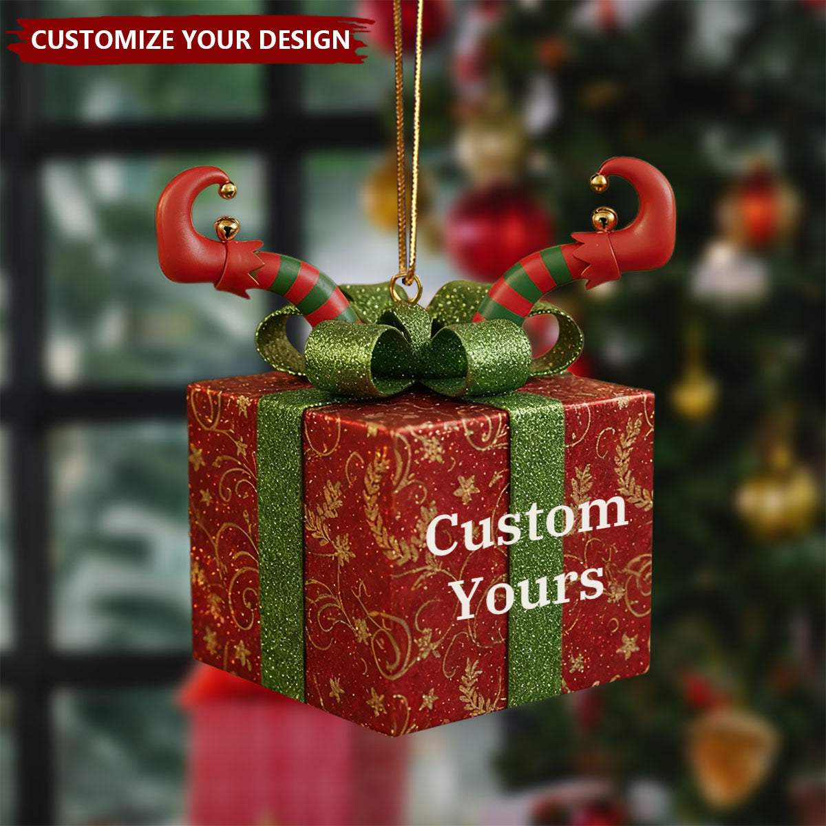Personalized Elf Butt Sticking Xmas Ornament