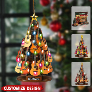 Personalized Guitar Shop Christmas Ornament-Gift for Musicians