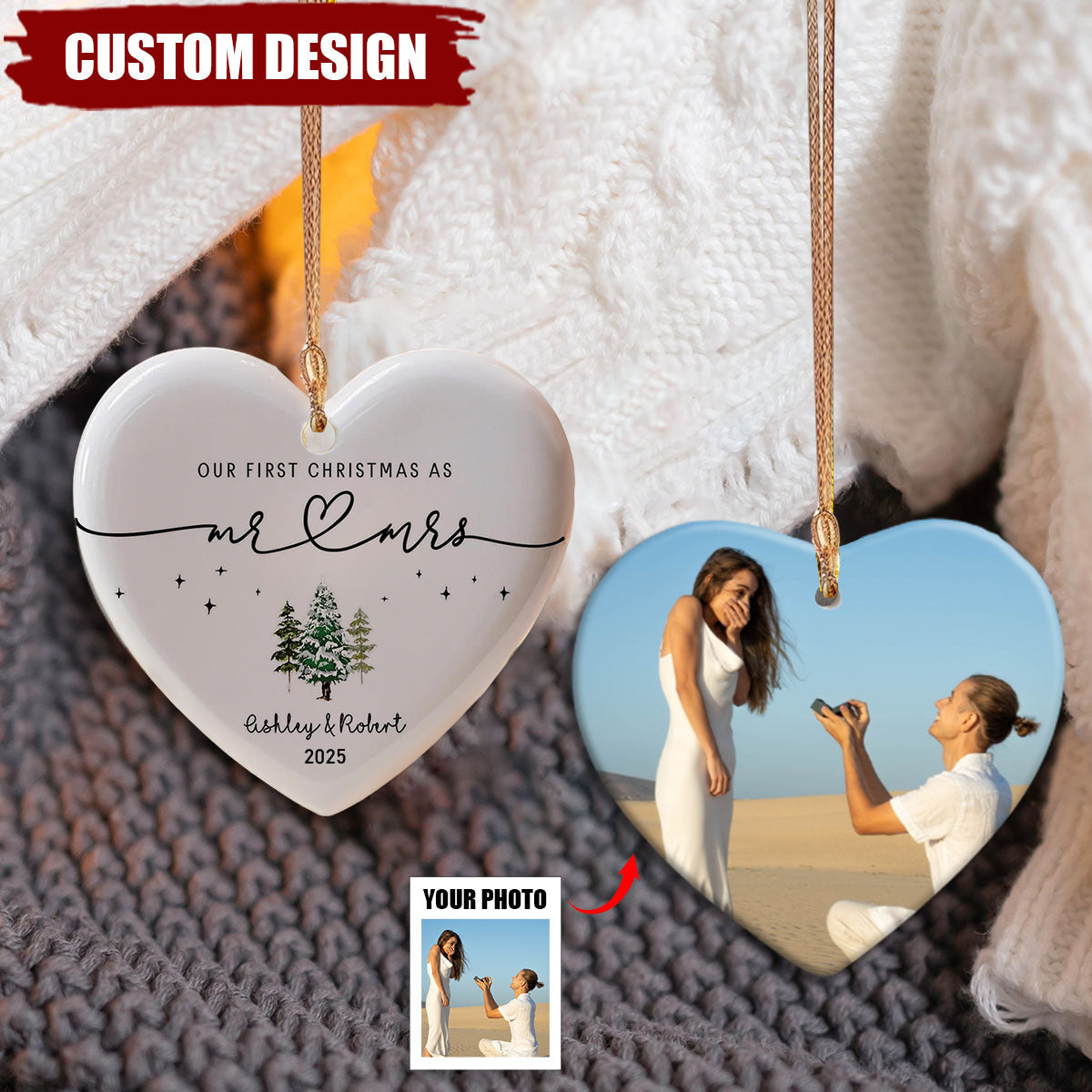 mr mrs ornament - Wedding Gift - Personalized First Christmas Keepsake - Our 1st Christmas Mr & Mrs Ornament - Housewarming mr and mrs idea