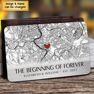 New Release - Where It All Began - Couple Personalized Custom Stainless Wallet Card - Gift For Husband Wife, Anniversary