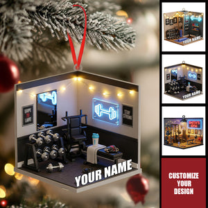 Personalized Fitness Christmas Ornament, Gift For Gym Lover, Workout Keepsake