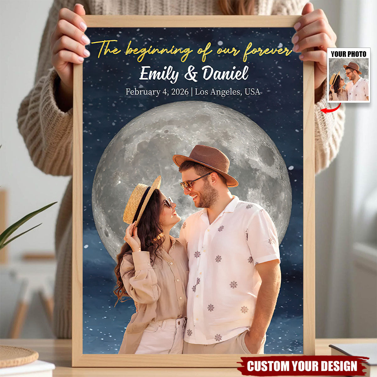 Moon Phase Custom Photo The Night Our Story Began - Personalized Poster