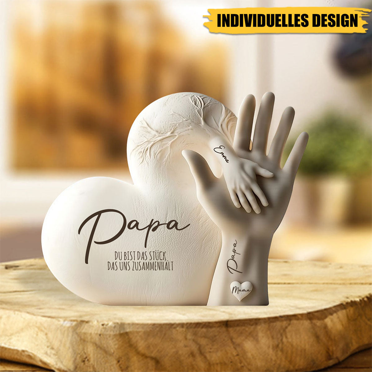 Papa Du Bist Das Stück, Das Uns Zusammenhält - Personalisierte Acryl-Plakette, Vatertagsgeschenk Für Papa