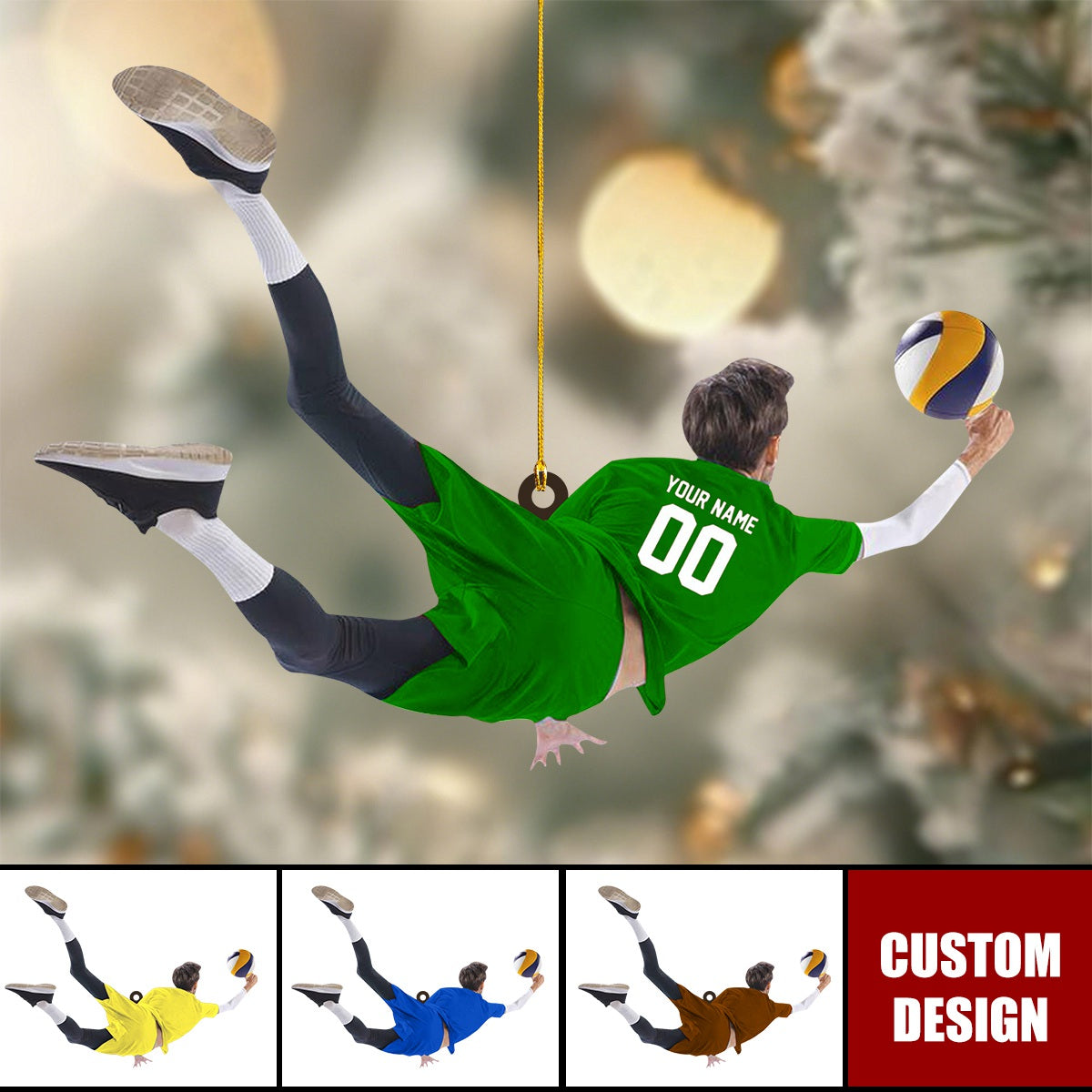 Personalized Volleyball Man Ornament, Volleyball Player Ornament, Custom Volleyball Gift, Volleyball Keepsake, Volleyball Christmas Gift