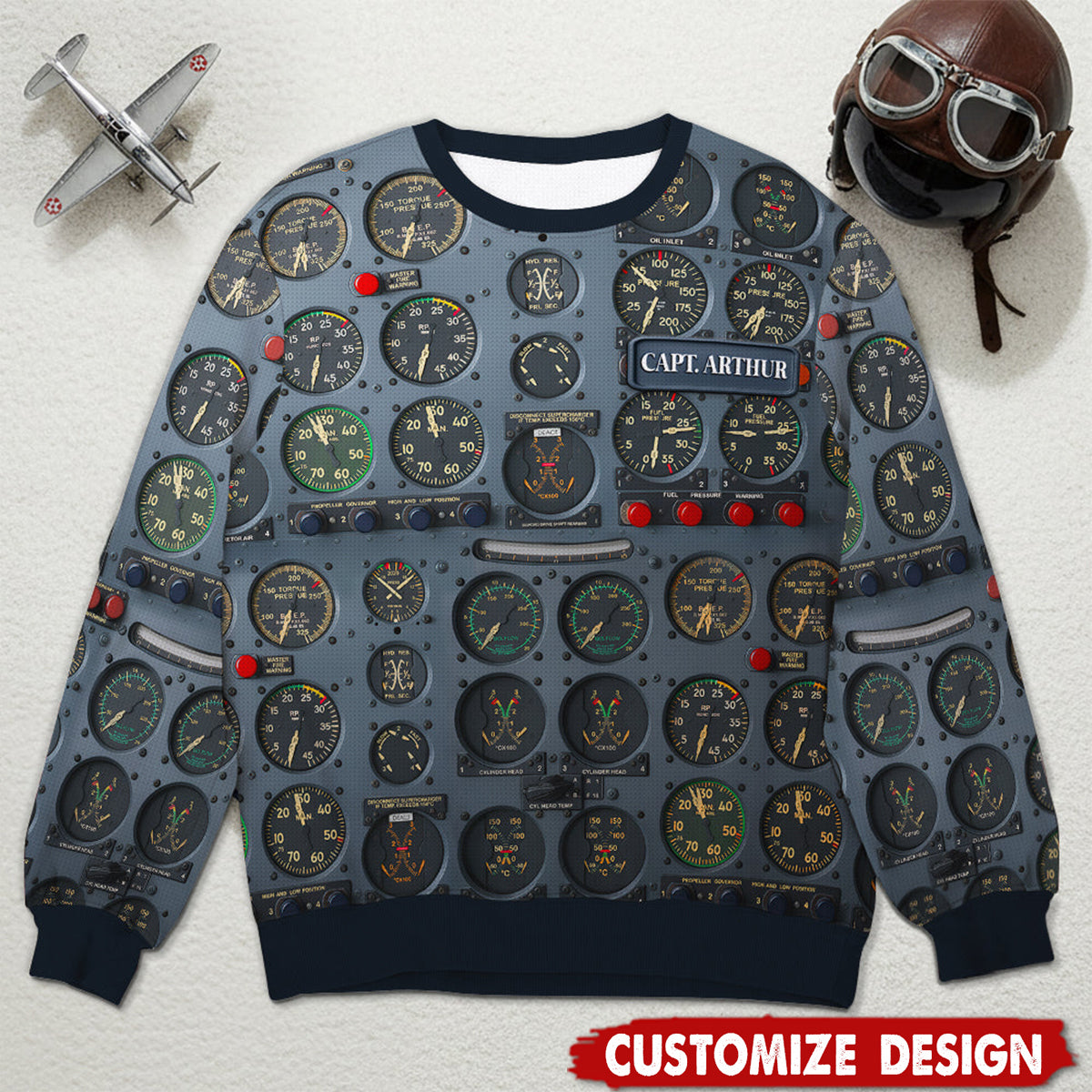 Pilot Control Panel Ugly Sweater - Personalized Christmas Gifts For Pilot