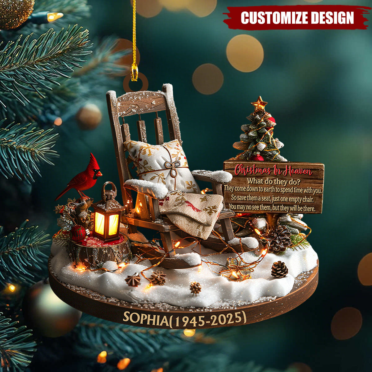 Christmas In Heaven - Personalized Memorial Custom Ornament