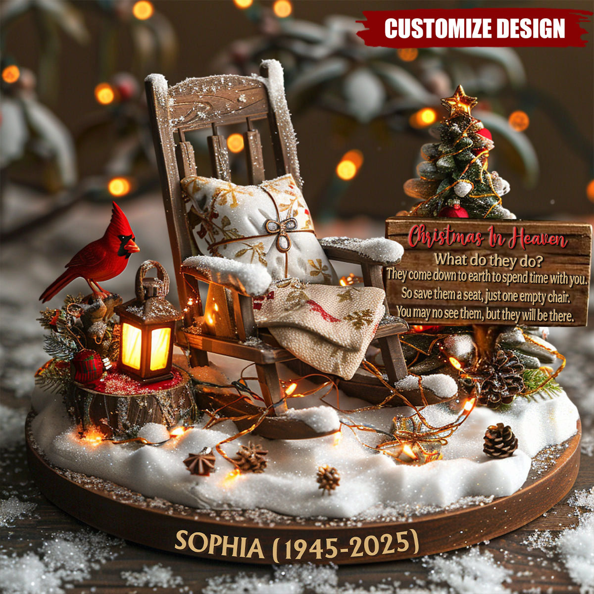 Christmas In Heaven - Personalized Memorial Custom Shaped Acrylic Plaque