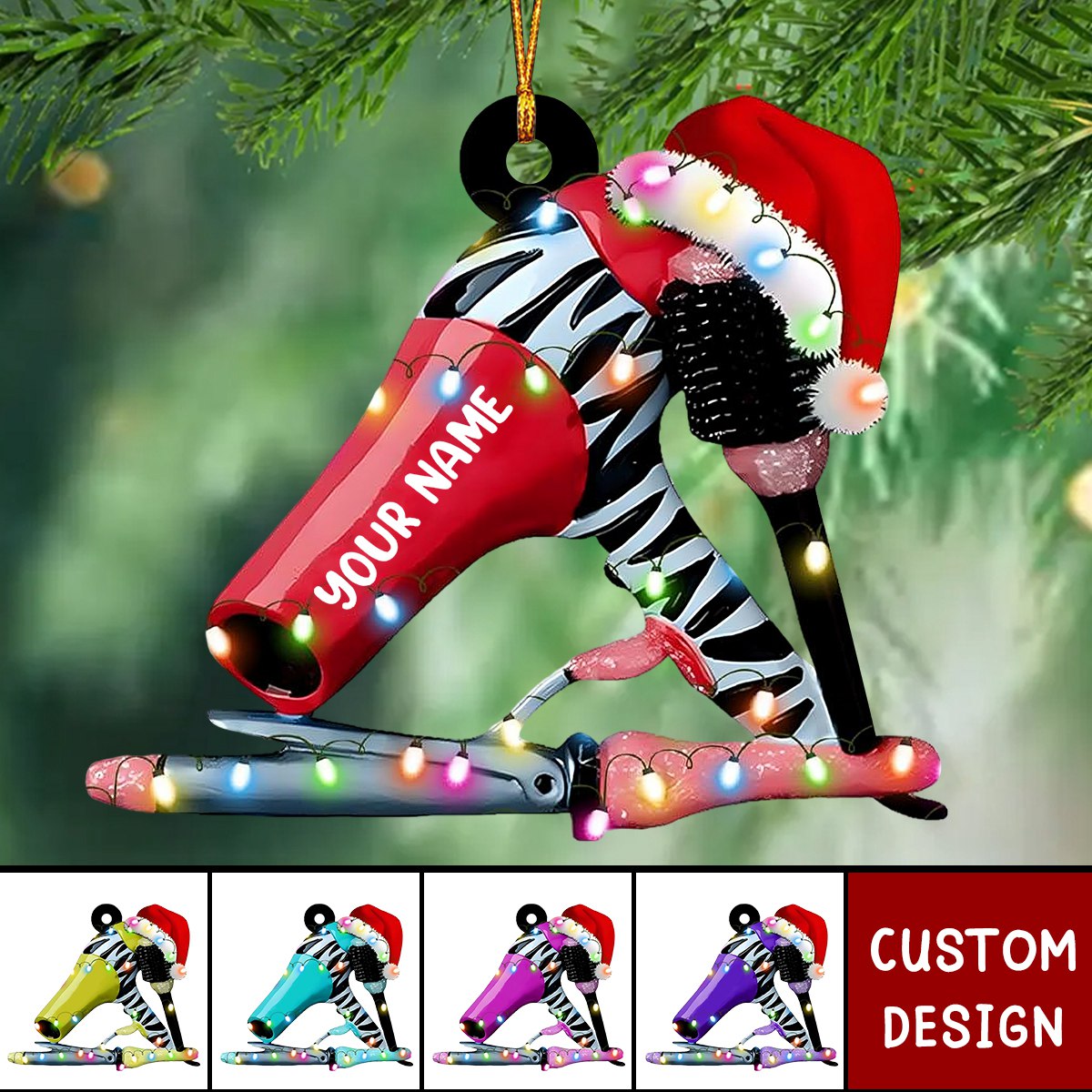 Personalized Dryer Acrylic Christmas Ornament Gift For Hairdresse