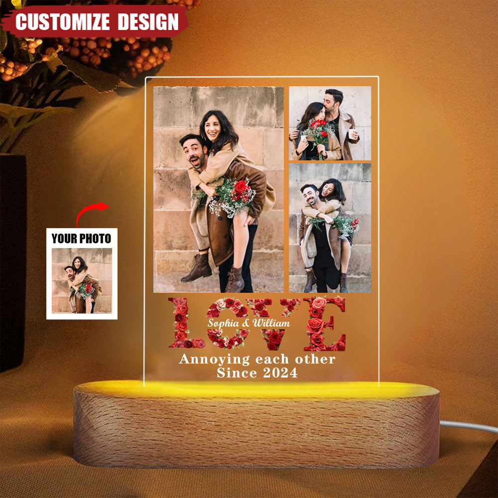 Annoying Each Other Since - Couple Personalized Shaped 3D LED Light - Gift For Couple