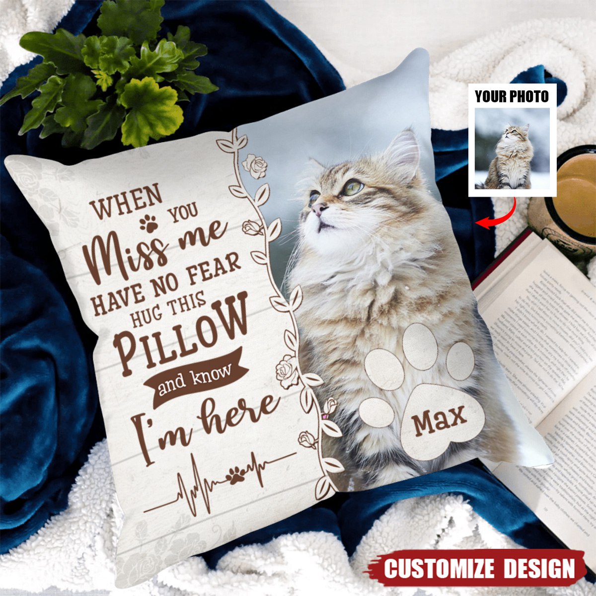 Personalized Photo Pillow - Memorial Gift For Family, For Pet