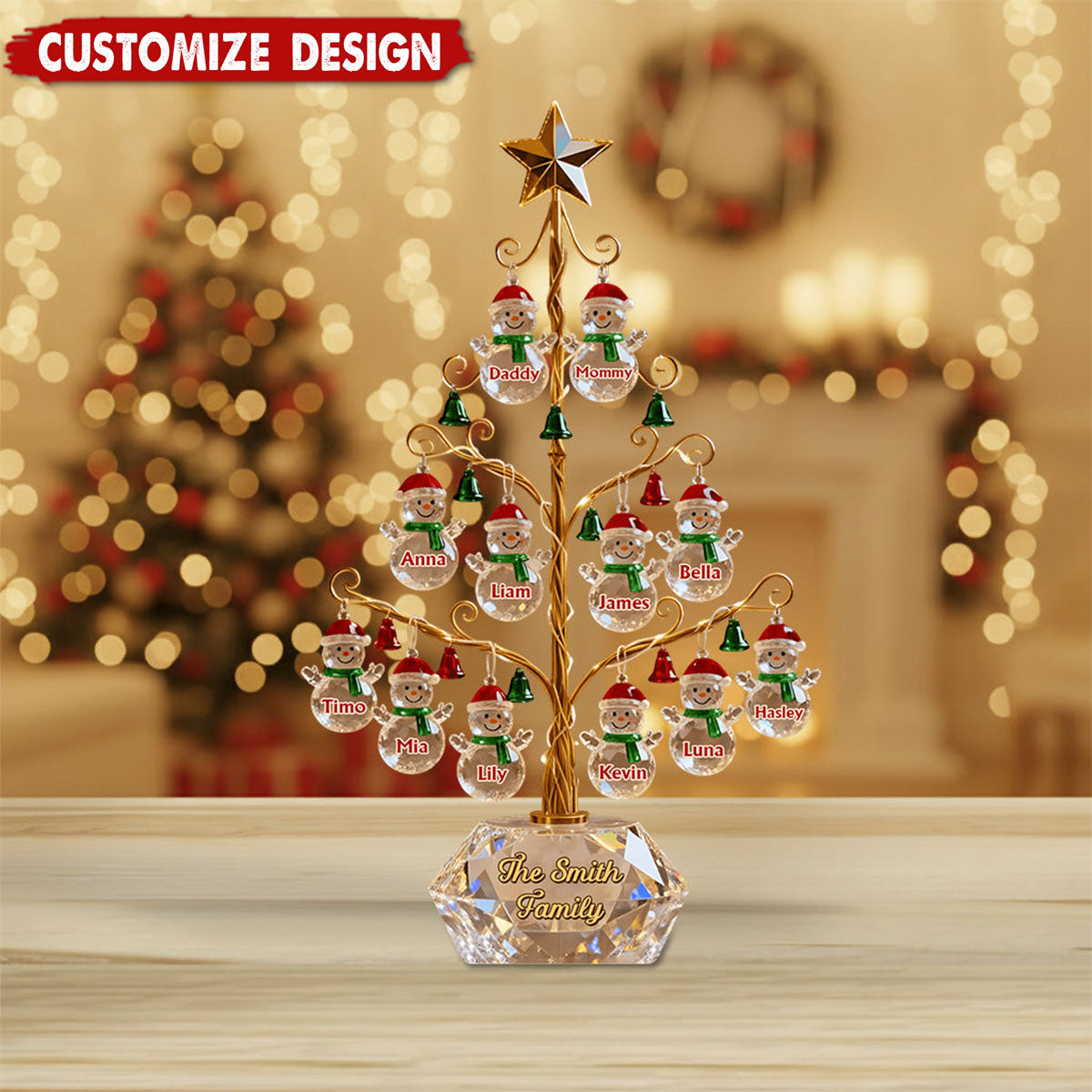 Merry Christmas - Personalized Family Custom Shaped Acrylic Plaque