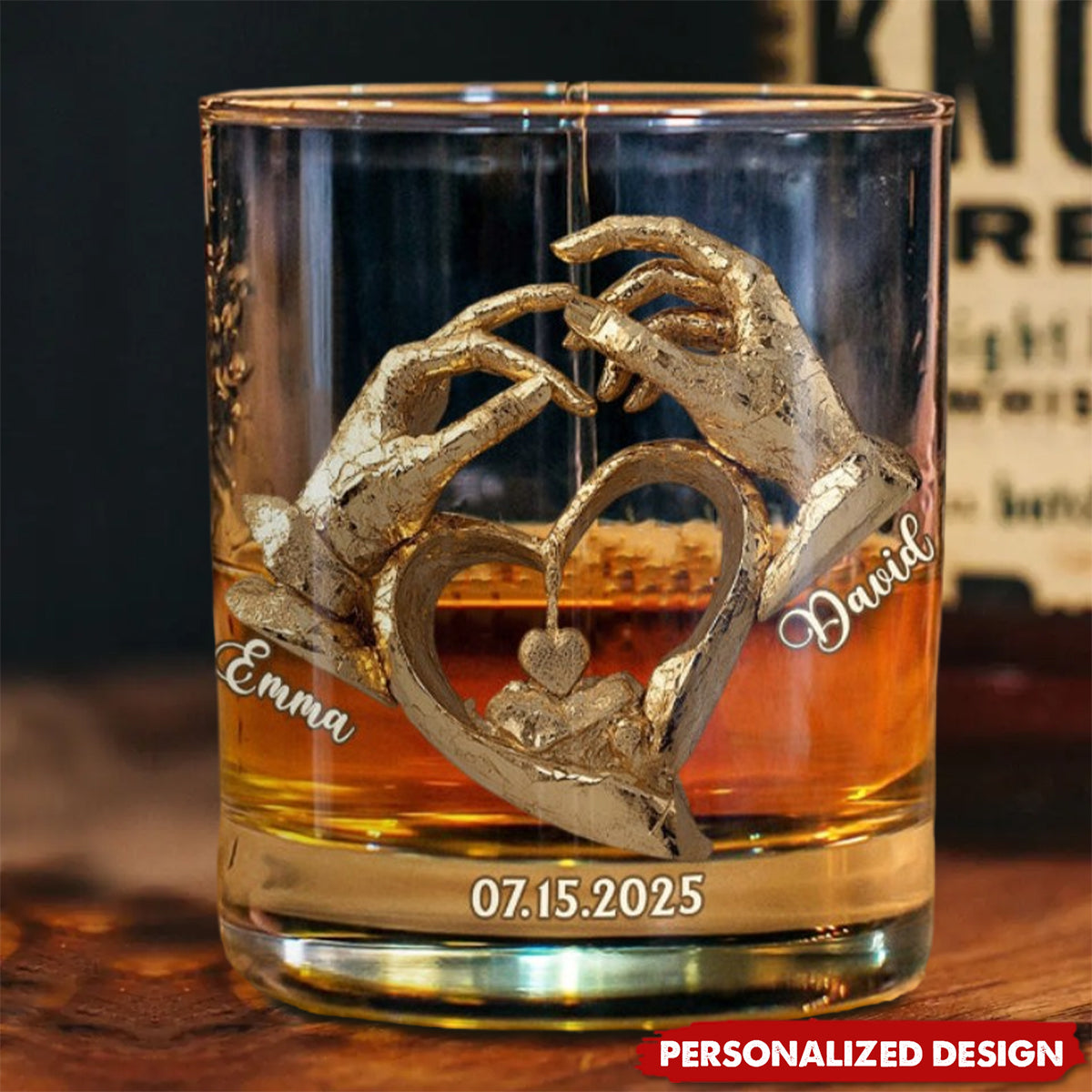 Anniversary Gift For Him/ Her - Personalized Couple Whiskey Glass