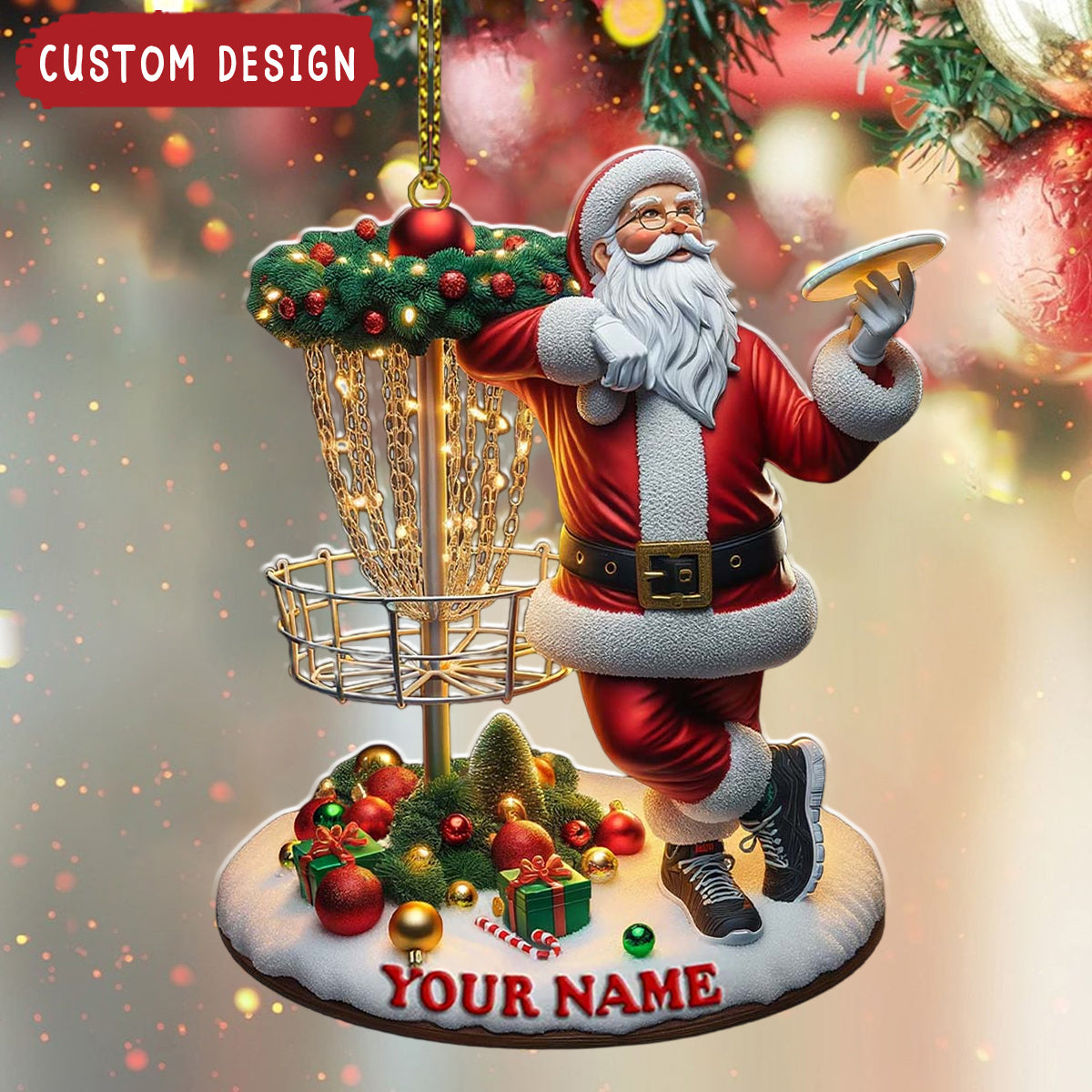 Custom Name Santa Ornament, Santa Christmas Gift
