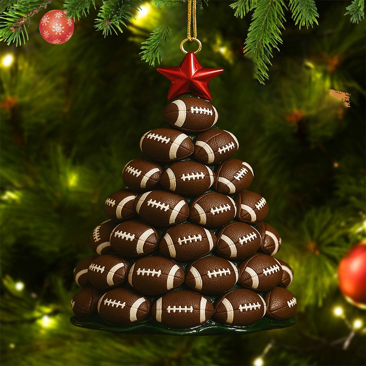 Football Christmas Tree Ornament Gift For Football Lover
