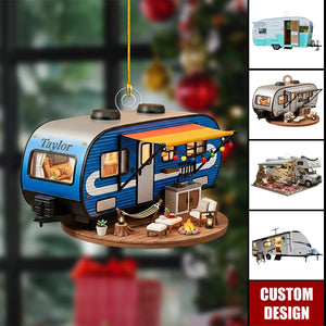 Personalized Camper Van Christmas Ornament, Gift For Travelers, Camper Keepsake, Adventure Gift, RV Decor, Travel Trailer Ornament