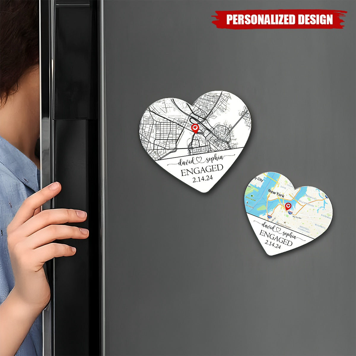 Where It All Began Map-Personalized Acrylic Magnet-Anniversary Valentine's Day Gift