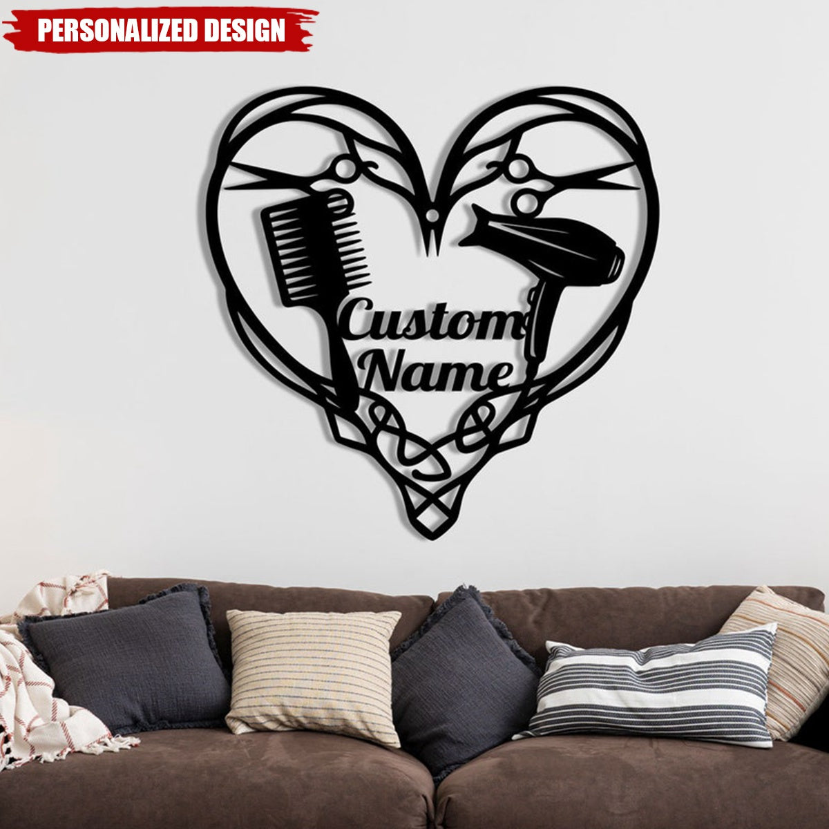Personalized Hair Salon Metal Sign with LED lights-Gifts For Beauty Salon,Hairstylist